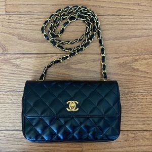 Authentic Chanel Black Mini Flap Bag
